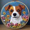 DIY Punch Needle Kit – Jack Russell Dog in Flowers Embroidery Set for Beginners with Hoop, Stamped Pattern, and Yarn for Home Decor & Craft Lovers